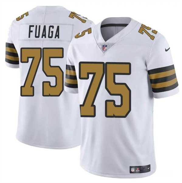 Men & Women & Youth New Orleans Saints #75 Taliese Fuaga White 2024 Draft Color Rush Limited Stitched Jersey